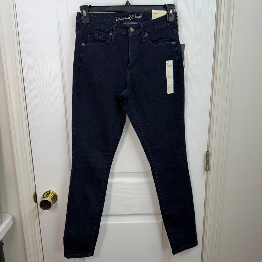 NEW Universal‎ Thread dark wash blue denim high-rise skinny cotton stretch jeans